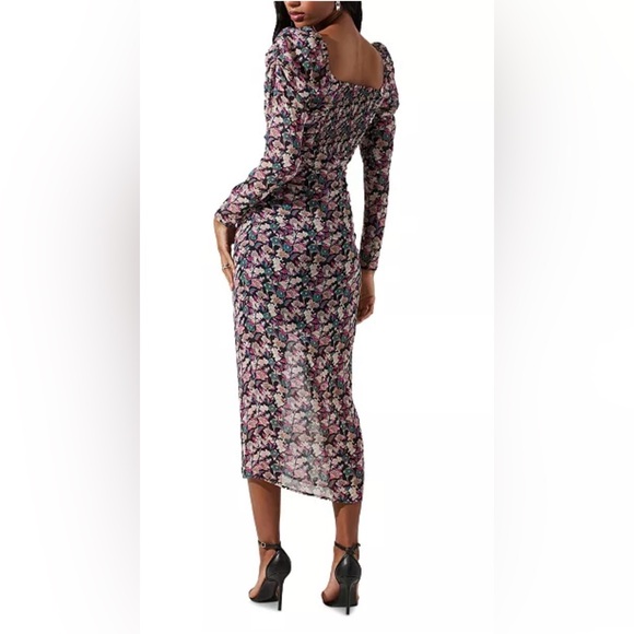 ASTR the Label Women's Jamila Printed Sweetheart-Neck Dress Size Small - Picture 2 of 6